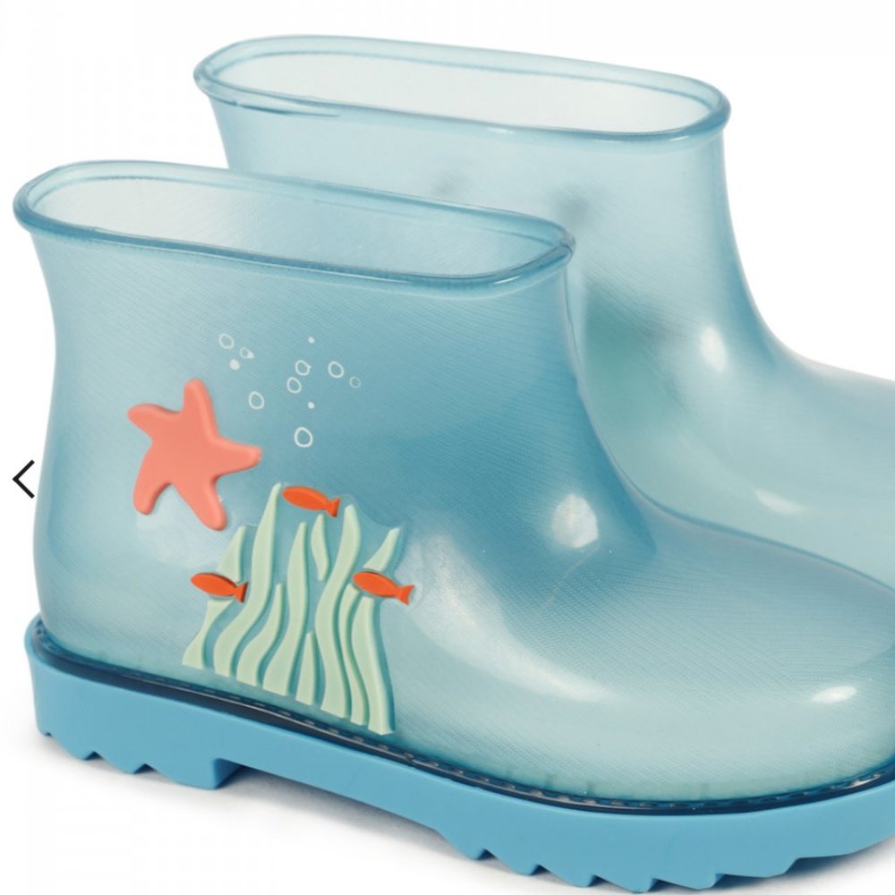 Mini Melissa Rain Boots Blue Under the Sea Unisex Toddler Kid's Size 9 NEW